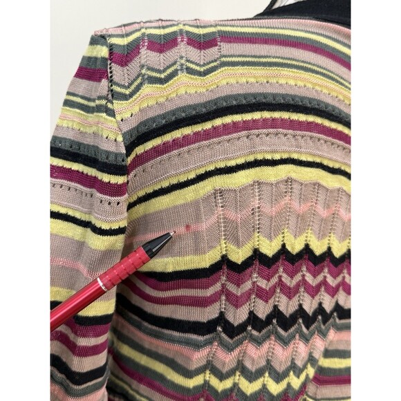 Missoni Sz 10 S/M Fine Knit Long Chevron Zig-Zag Iconic Cardigan Sweater - Picture 6 of 13
